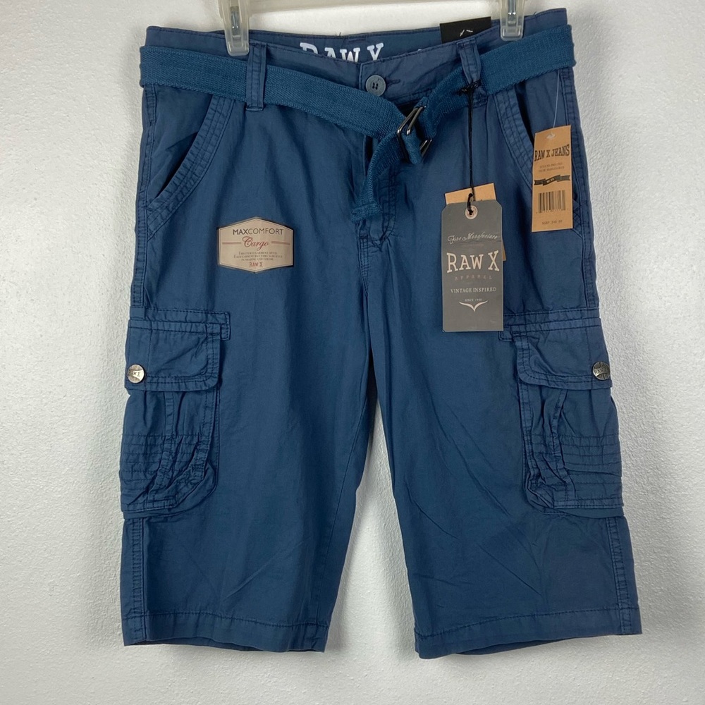 Raw x Jeans cargo blue shorts with belt